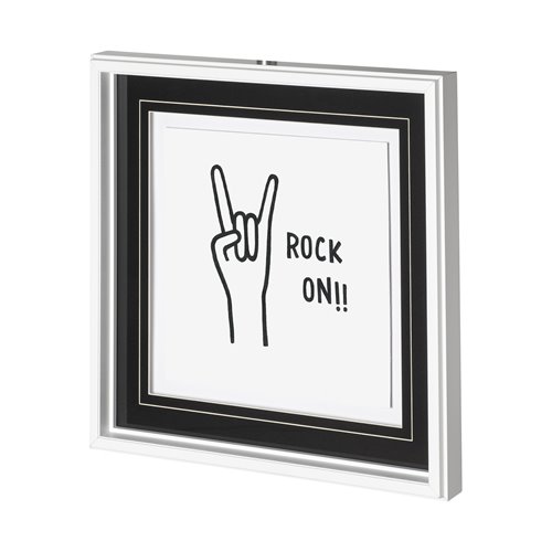 12627 - Rock On by Lawyer a Hand Embellished Textured Framed Art Print Matted under Glass