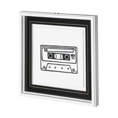 12628 - Mix Tape by Lawyer a Hand Embellished Textured Framed Art Print Matted under Glass