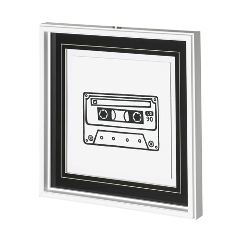 12628 - Mix Tape by Lawyer a Hand Embellished Textured Framed Art Print Matted under Glass