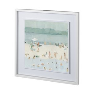 Sea Glass Sandbar I by Emma Scarvey a Hand Embellished Textured Framed Art Print Matted under Glass