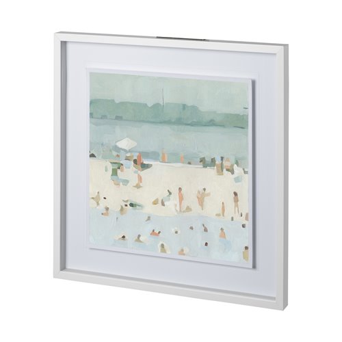 12689 - Sea Glass Sandbar I by Emma Scarvey a Hand Embellished Textured Framed Art Print Matted under Glass