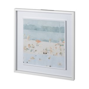 Sea Glass Sandbar II by Emma Scarvey a Hand Embellished Textured Framed Art Print Matted under Glass