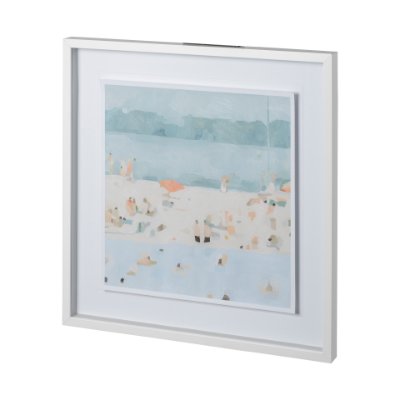 12690 - Sea Glass Sandbar II by Emma Scarvey a Hand Embellished Textured Framed Art Print Matted under Glass