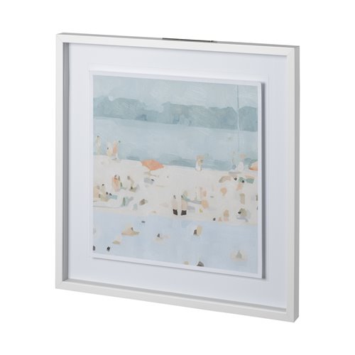 12690 - Sea Glass Sandbar II by Emma Scarvey a Hand Embellished Textured Framed Art Print Matted under Glass