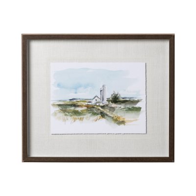 12702 - Rural Plein Air I by Ethan Harper a Hand Embellished Textured Framed Art Print Matted under Glass