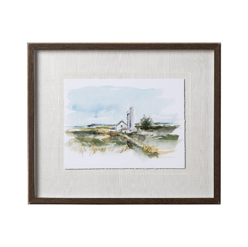12702 - Rural Plein Air I by Ethan Harper a Hand Embellished Textured Framed Art Print Matted under Glass
