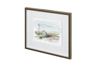 Rural Plein Air II by Ethan Harper a Hand Embellished Textured Framed Art Print Matted under Glass