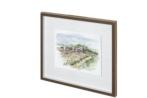 12707 - Rural Plein Air VI by Ethan Harper a Hand Embellished Textured Framed Art Print Matted under Glass