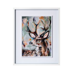Buck by Altamura a Hand Embellished Textured Framed Art Print Matted under Glass