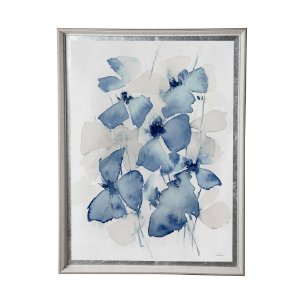Aubretia I by Melody Ducharme a Hand Embellished Textured Framed Art Print Matted under Glass
