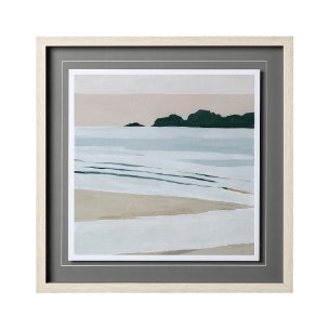 Coastal Lines I by Emma Scarvey a Hand Embellished Textured Framed Art Print Matted under Glass