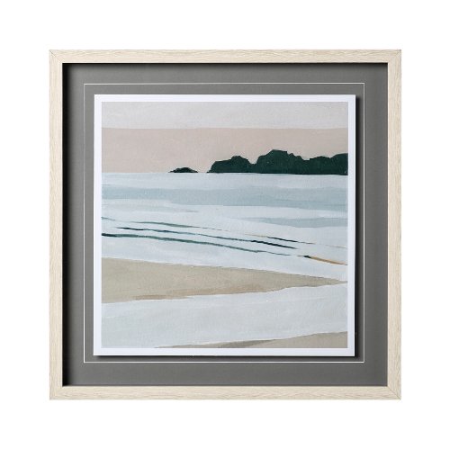 12743 - Coastal Lines I by Emma Scarvey a Hand Embellished Textured Framed Art Print Matted under Glass