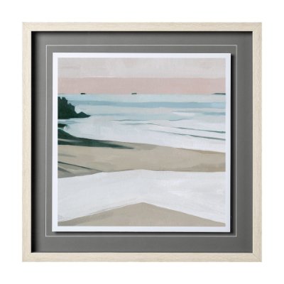 12744 - Coastal Lines II by Emma Scarvey a Hand Embellished Textured Framed Art Print Matted under Glass