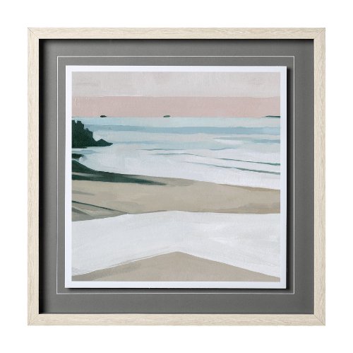 12744 - Coastal Lines II by Emma Scarvey a Hand Embellished Textured Framed Art Print Matted under Glass