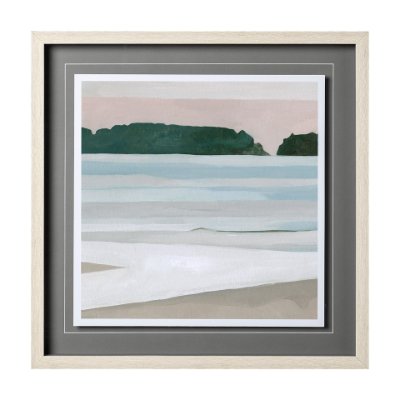 12745 - Coastal Lines III by Emma Scarvey a Hand Embellished Textured Framed Art Print Matted under Glass