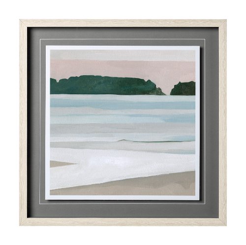 12745 - Coastal Lines III by Emma Scarvey a Hand Embellished Textured Framed Art Print Matted under Glass