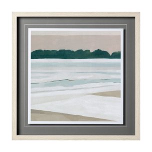 Coastal Lines IV by Emma Scarvey a Hand Embellished Textured Framed Art Print Matted under Glass