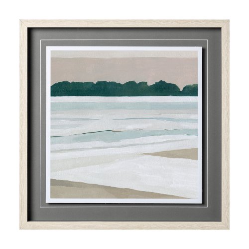 12746 - Coastal Lines IV by Emma Scarvey a Hand Embellished Textured Framed Art Print Matted under Glass