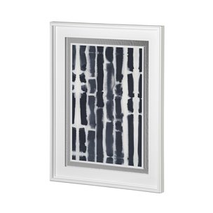 Indigo Lines I by Melody Ducharme a Hand Embellished Textured Framed Art Print Matted under Glass
