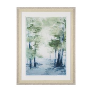 Forest Dew I by Mercana Studio a Hand Embellished Textured Framed Art Print Matted under Glass