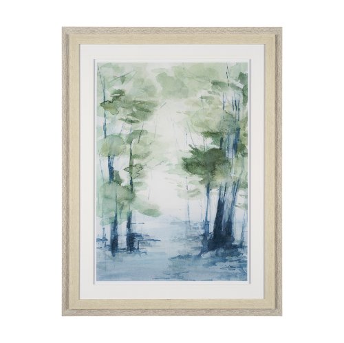 12761 - Forest Dew I by Mercana Studio a Hand Embellished Textured Framed Art Print Matted under Glass
