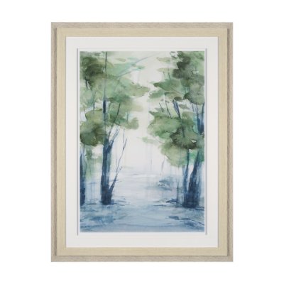 12762 - Forest Dew II by Mercana Studio a Hand Embellished Textured Framed Art Print Matted under Glass