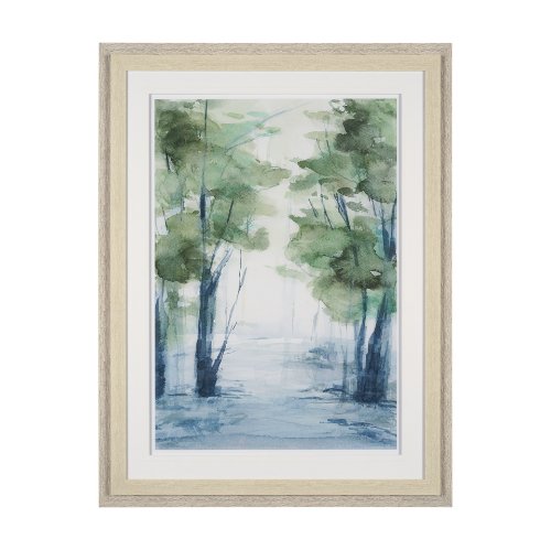12762 - Forest Dew II by Mercana Studio a Hand Embellished Textured Framed Art Print Matted under Glass