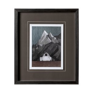 Flatten Barn I by Mercana Studio a Hand Embellished Textured Framed Art Print Matted under Glass