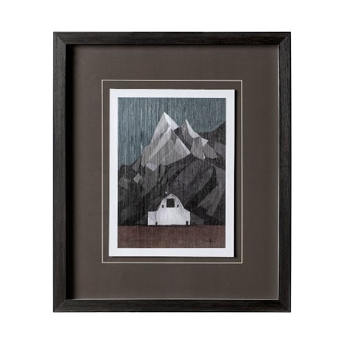 12768 - Flatten Barn I by Mercana Studio a Hand Embellished Textured Framed Art Print Matted under Glass