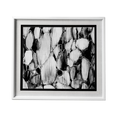 12777 - River Rocks by Liz Jardine a Hand Embellished Textured Framed Art Print Matted under Glass