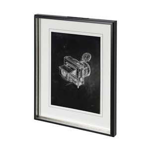 Compass Camera II by Alarm a Hand Embellished Textured Framed Art Print Matted under Glass