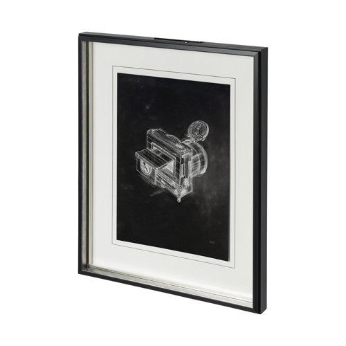 12779 - Compass Camera II by Alarm a Hand Embellished Textured Framed Art Print Matted under Glass