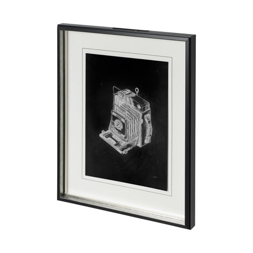 12780 - Pacemaker Black I by Alarm a Hand Embellished Textured Framed Art Print Matted under Glass