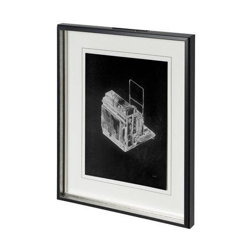 12781 - Pacemaker Black II by Alarm a Hand Embellished Textured Framed Art Print Matted under Glass