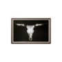 12821 - Cow Skull by PH Burchett a Hand Embellished Textured Framed Art Print Matted under Glass