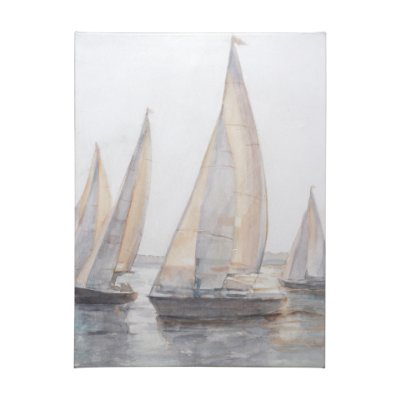 101199-L - Plein Air Sailboats I by Ethan Harper a Hand Embellished Textured Canvas