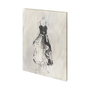 Black Evening Gown II by Ethan Harper a Hand Embellished Textured Canvas