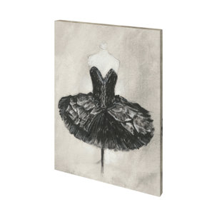 Black Ballet Dress I by Ethan Harper a Hand Embellished Textured Canvas