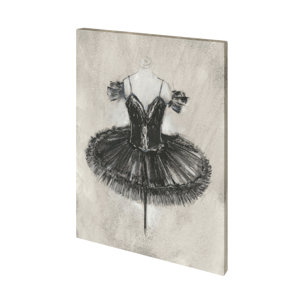 Black Ballet Dress II by Ethan Harper a Hand Embellished Textured Canvas