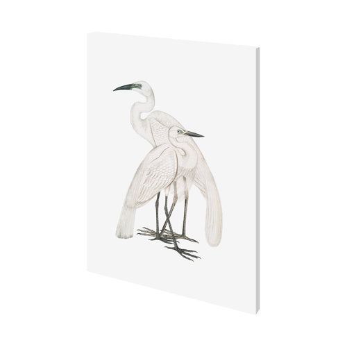 101249-S - Black Billed Heron by Maria Mendez a Hand Embellished Textured Canvas