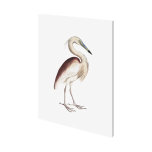 Marone Backed Heron by Maria Mendez a Hand Embellished Textured Canvas