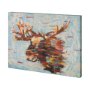 101291-L - Fractal Moose by Altamura a Hand Embellished Textured Canvas
