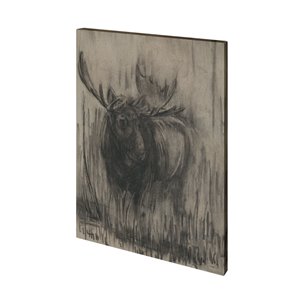 Bear & Moose I by Mercana Studio a Hand Embellished Textured Canvas