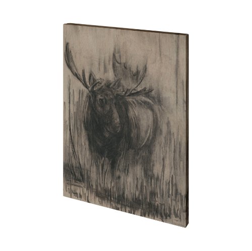 101328-L - Bear & Moose I by Mercana Studio a Hand Embellished Textured Canvas