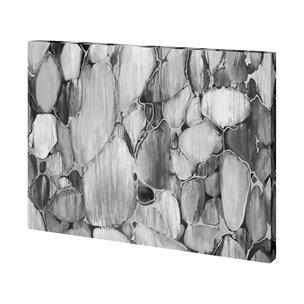 River Rocks 1 by Mercana Studio a Hand Embellished Textured Canvas