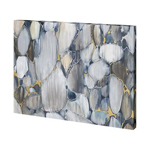 River Rocks 2 by Mercana Studio a Hand Embellished Textured Canvas