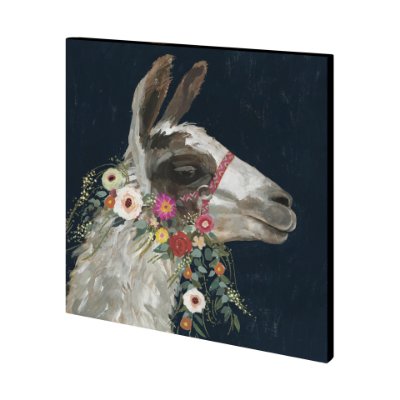 101374-L - Lovely Llama I by Victoria Borges a Hand Embellished Textured Canvas