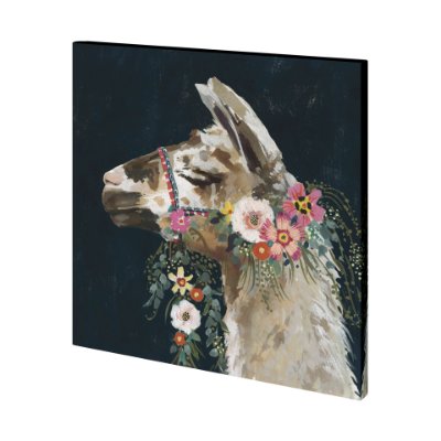 101375-L - Lovely Llama II by Victoria Borges a Hand Embellished Textured Canvas