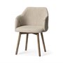 68319 - Ronald II Cream Fabric Wrap Brown Wooden Base Dining Chair