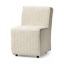 68324 - Damon Fully Upholstered Cream-Toned Fabric Dining Chair on Casters